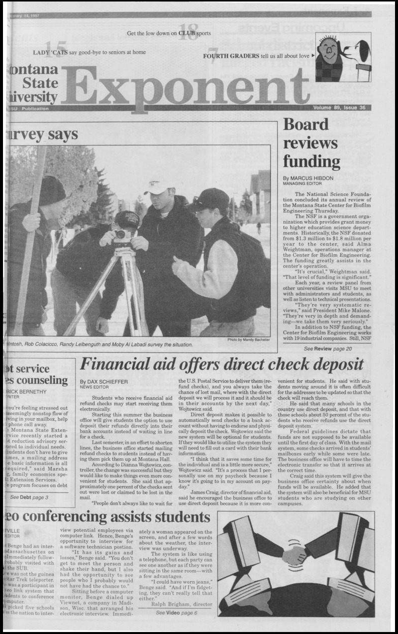 Montana State University Exponent, February 14, 1997