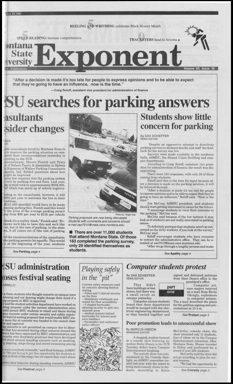 Montana State University Exponent, February 21, 1997