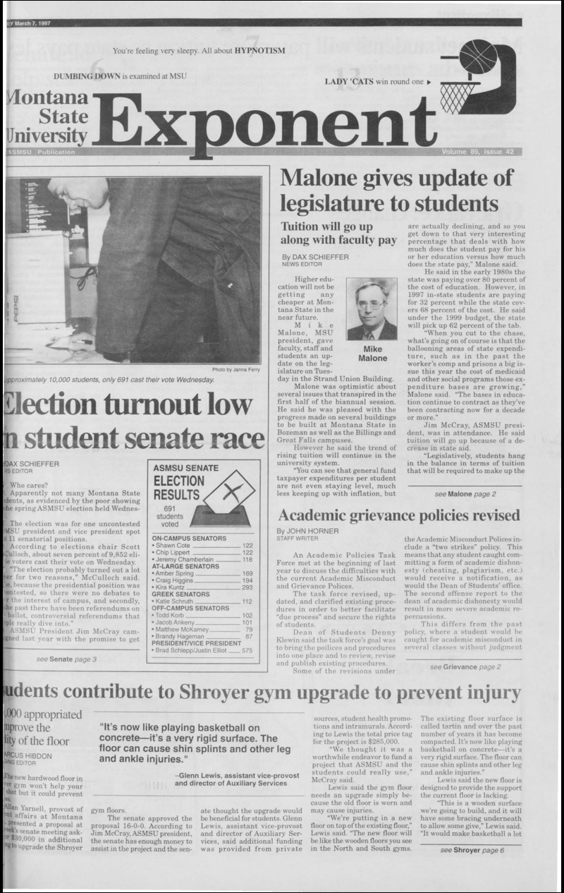 Montana State University Exponent, March 7, 1997