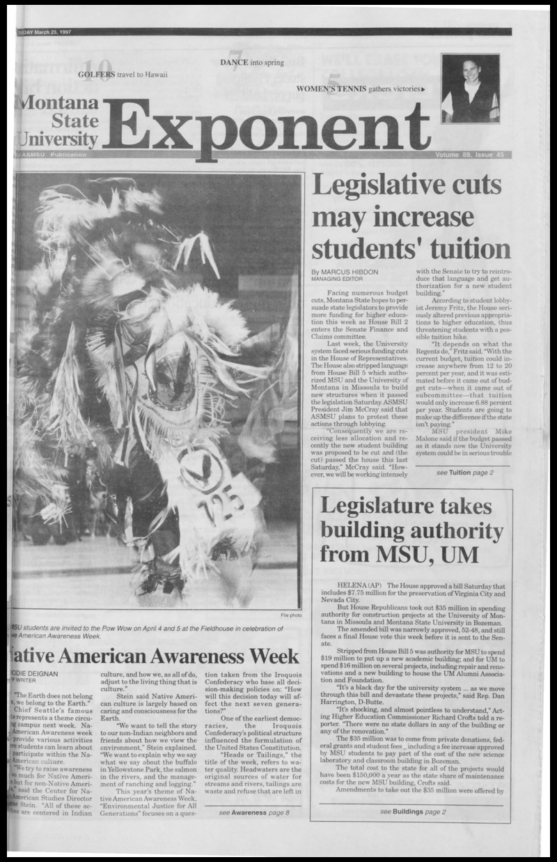 Montana State University Exponent, March 25, 1997