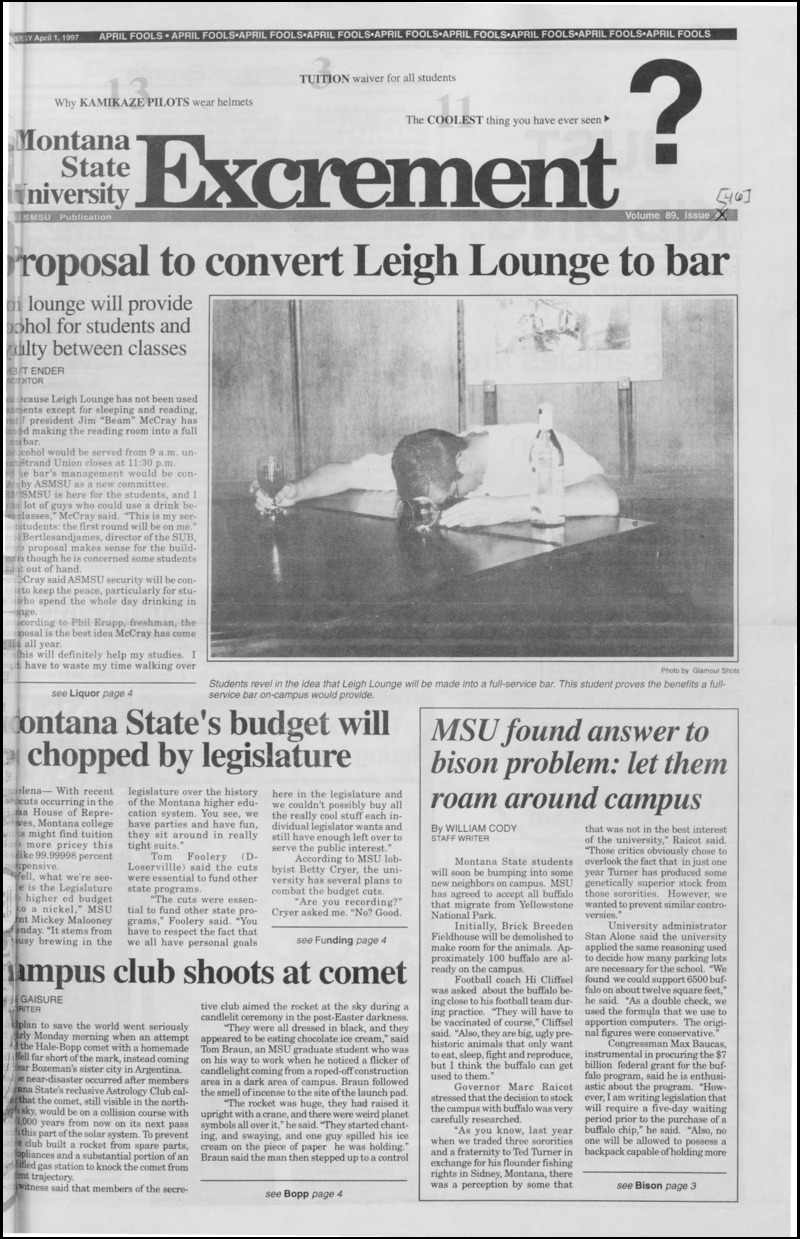 Montana State University Exponent, April 1, 1997