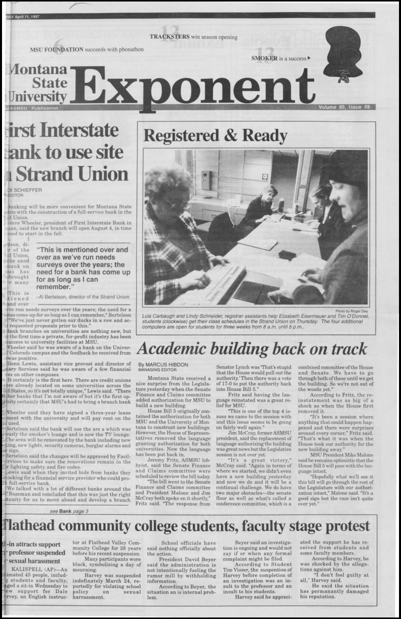 Montana State University Exponent, April 11, 1997