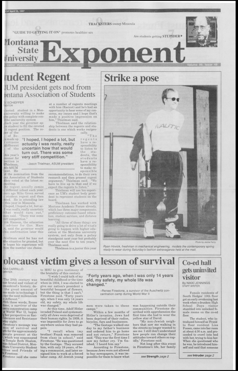 Montana State University Exponent, April 15, 1997