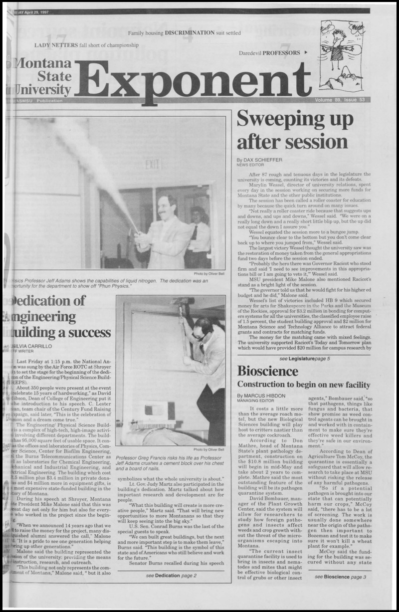 Montana State University Exponent, April 29, 1997