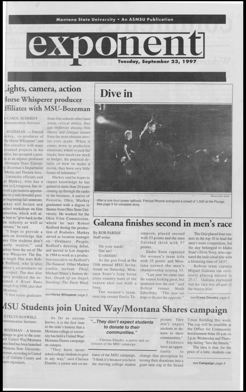 Montana State University Exponent, September 23, 1997