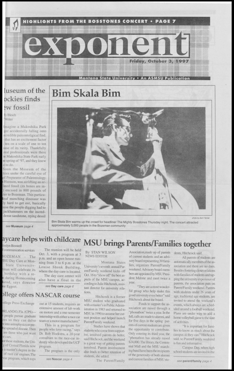 Montana State University Exponent, October 3, 1997