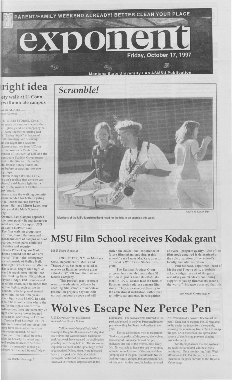 Montana State University Exponent, October 17, 1997