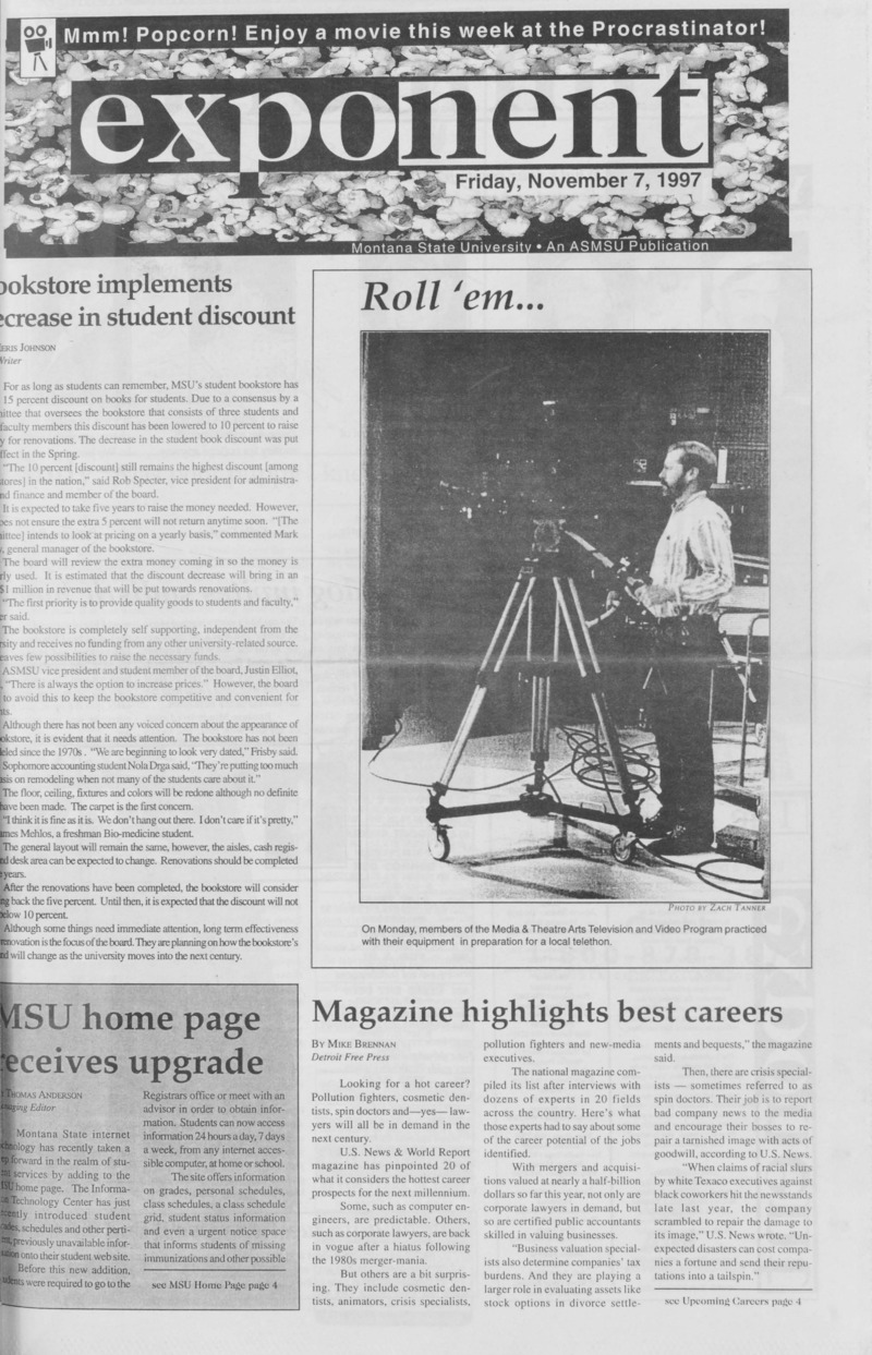Montana State University Exponent, November 7, 1997