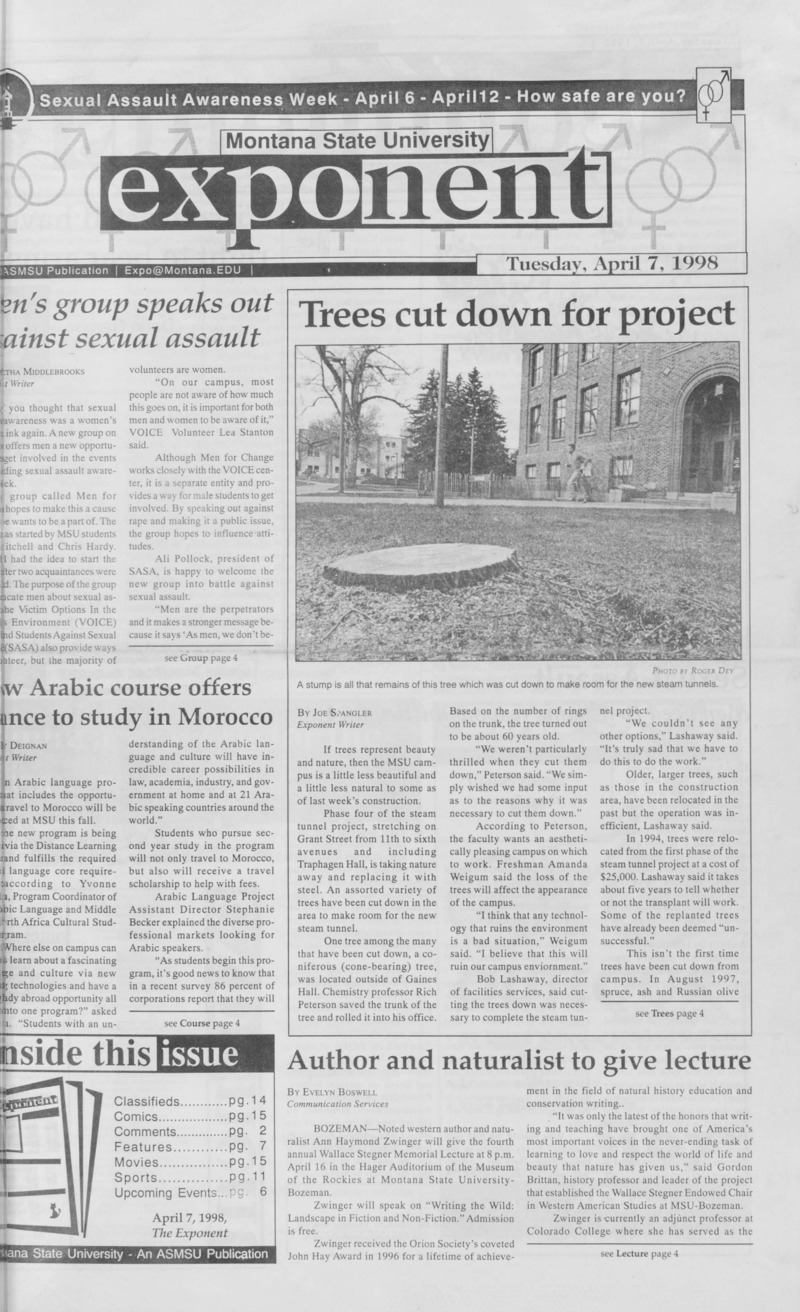 Montana State University Exponent, April 7, 1998