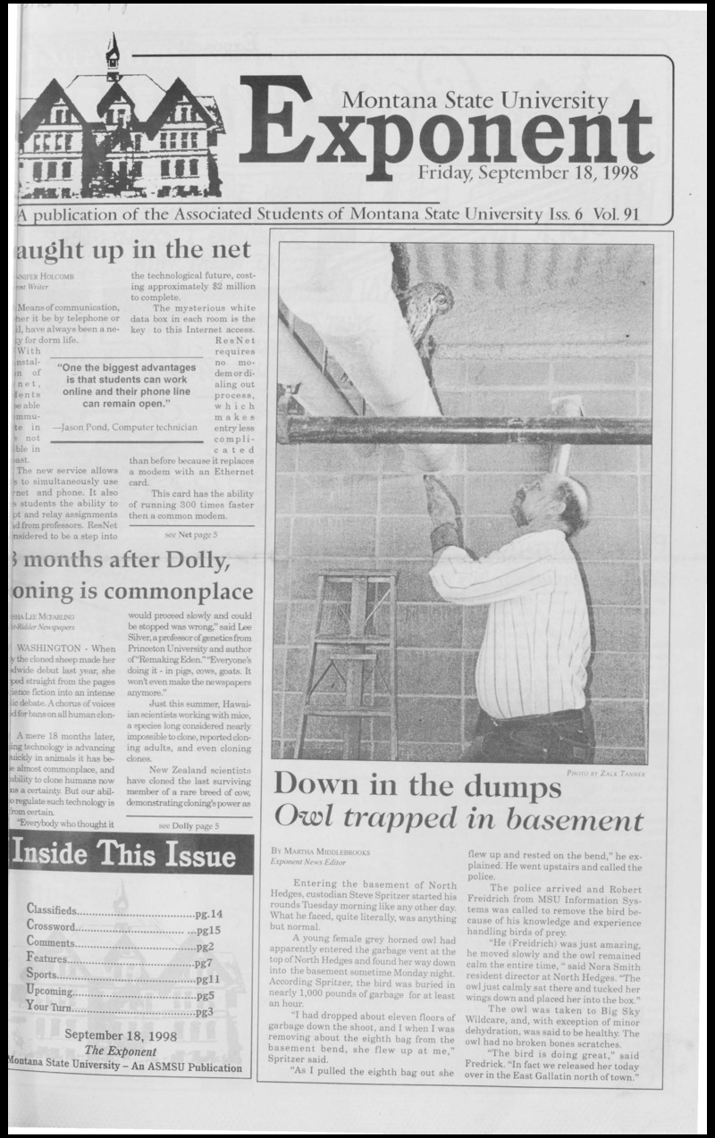 Montana State University Exponent, September 18, 1998