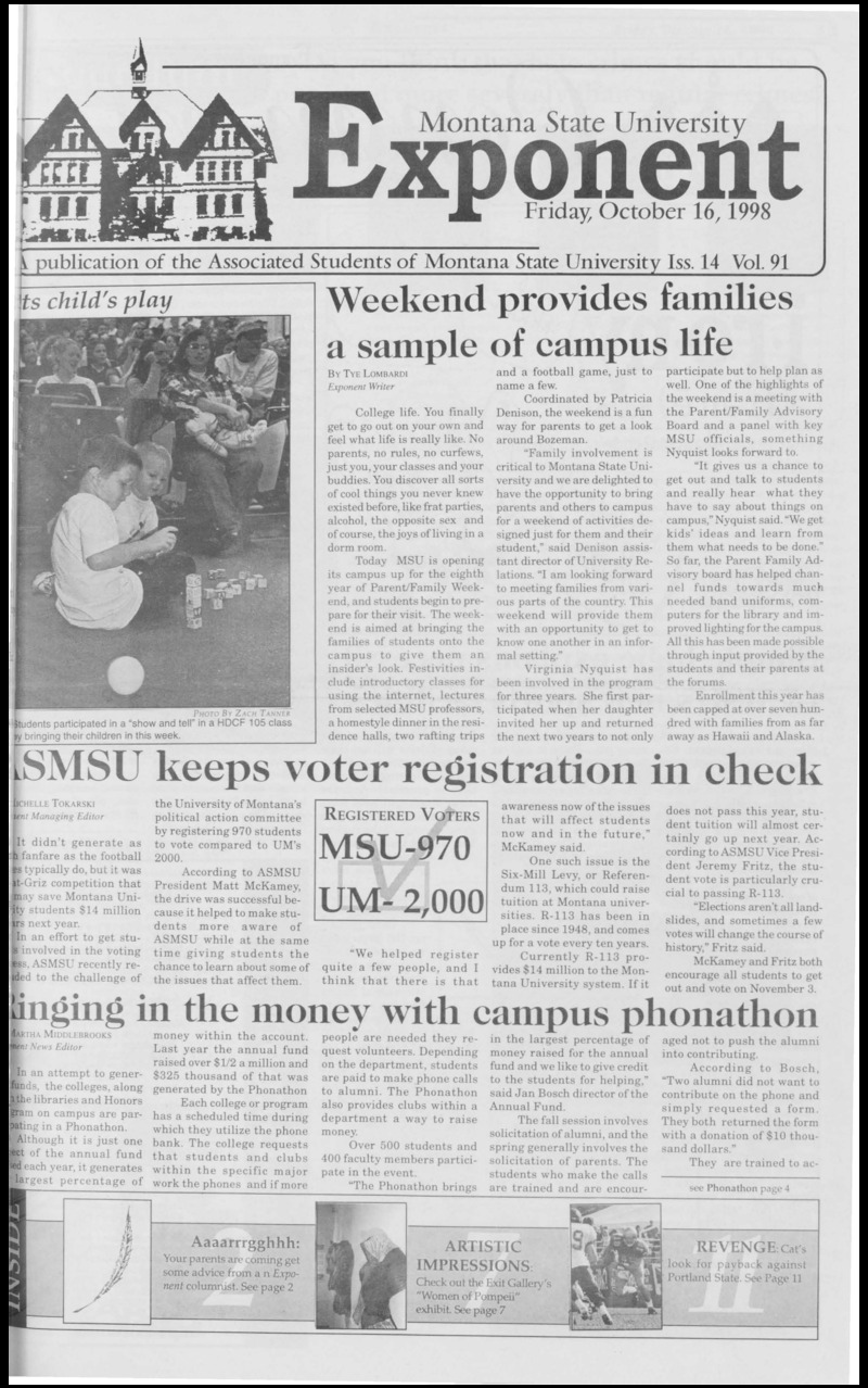 Montana State University Exponent, October 16, 1998