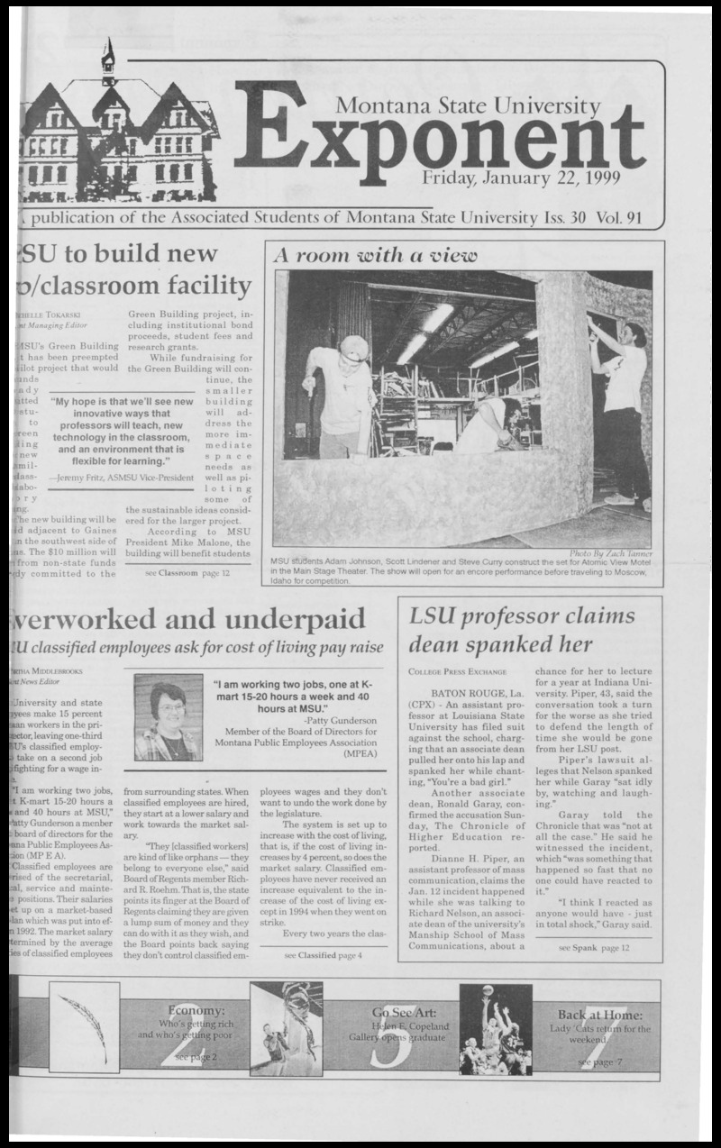 Montana State University Exponent, January 22, 1999
