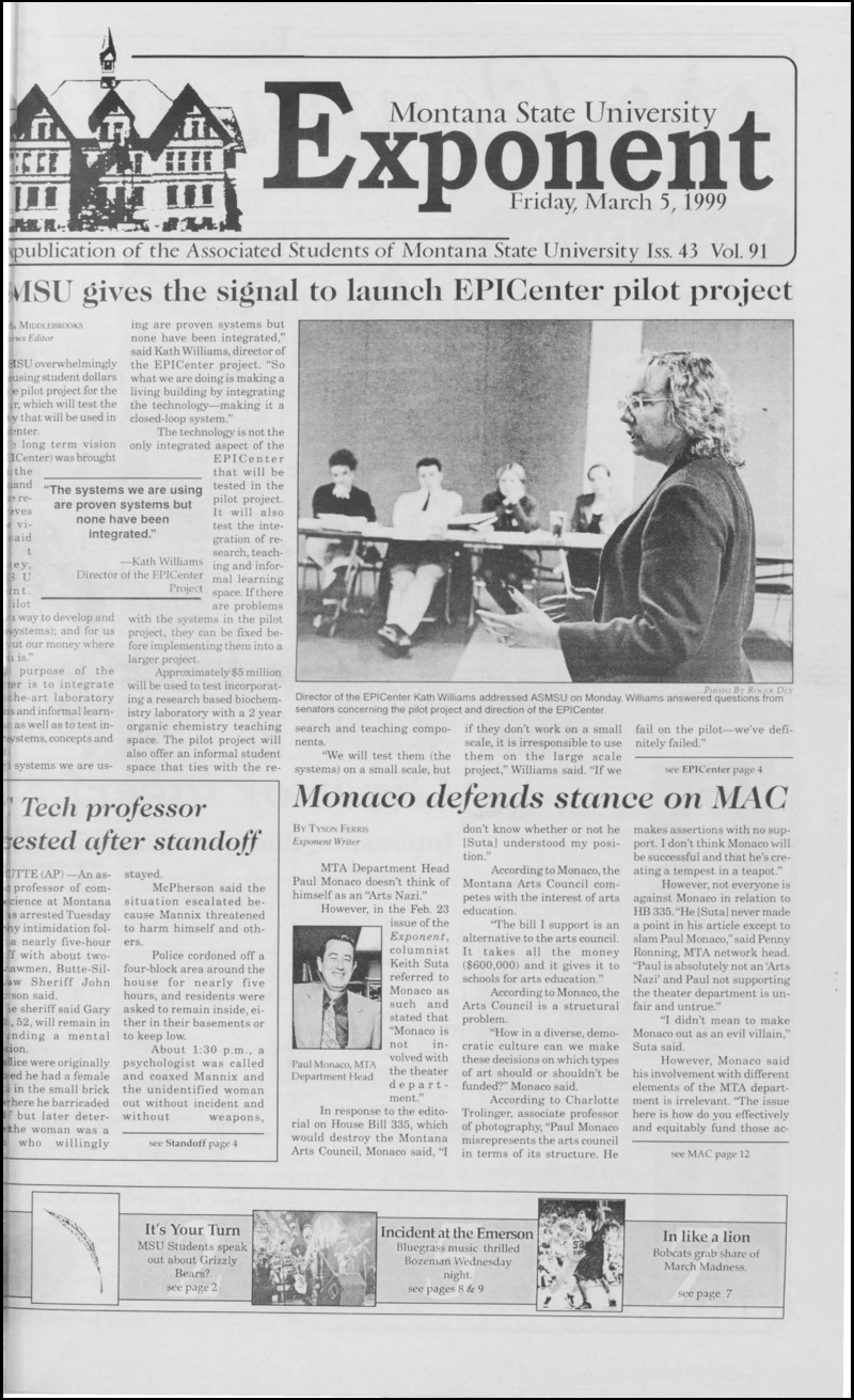 Montana State University Exponent, March 5, 1999