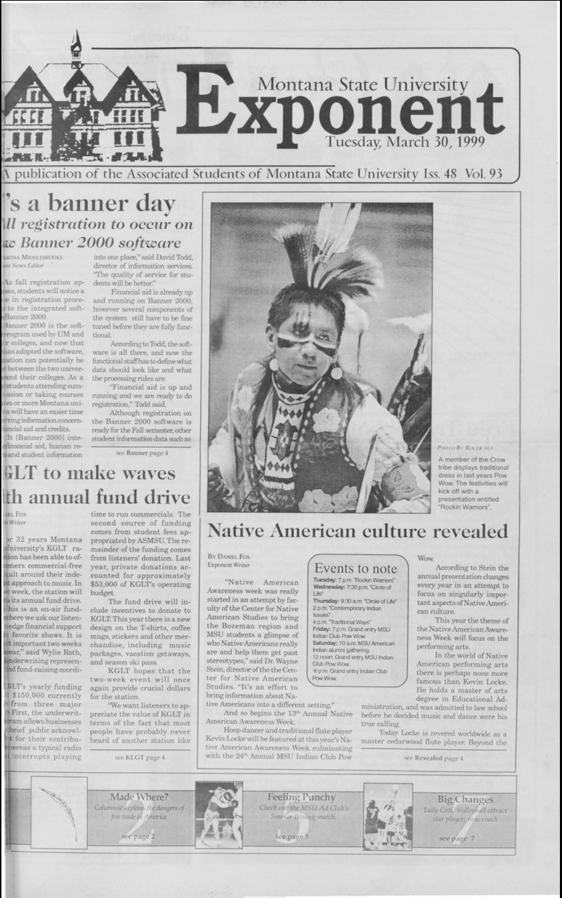 Montana State University Exponent, March 30, 1999