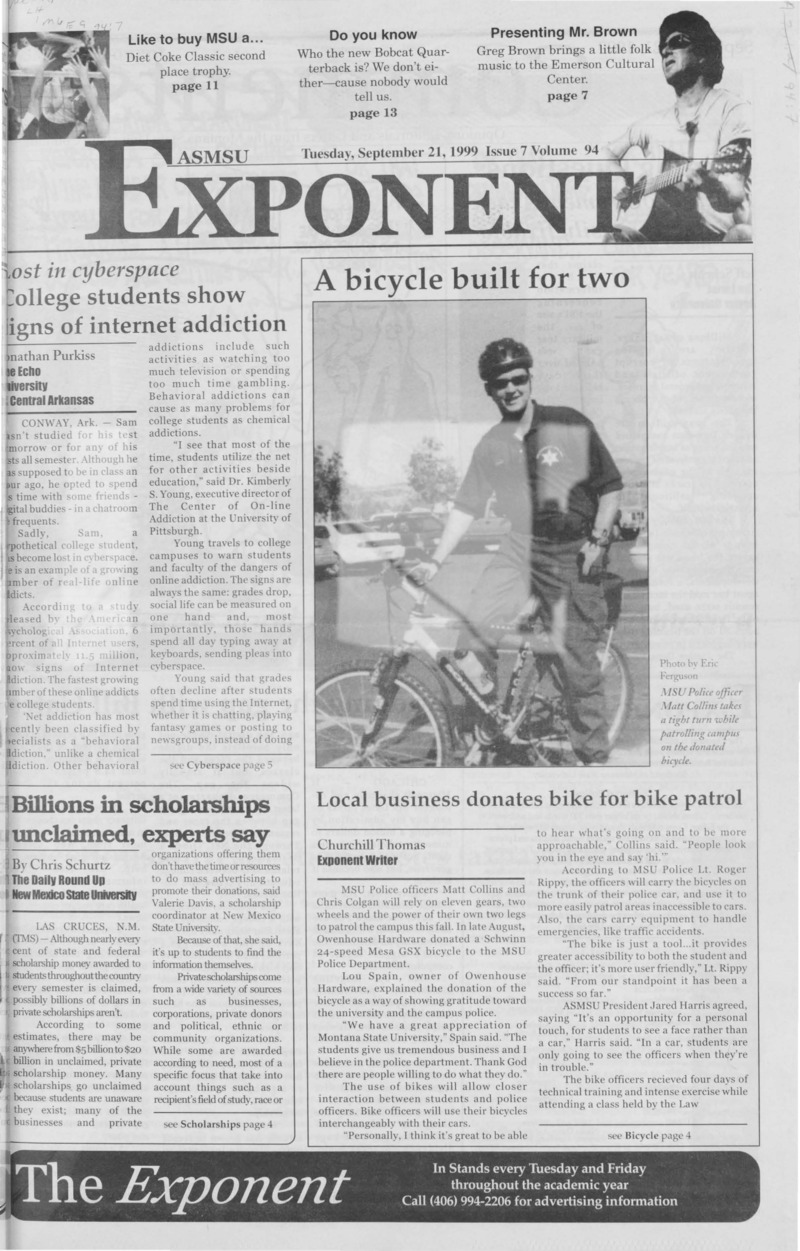 ASMSU Exponent, September 21, 1999