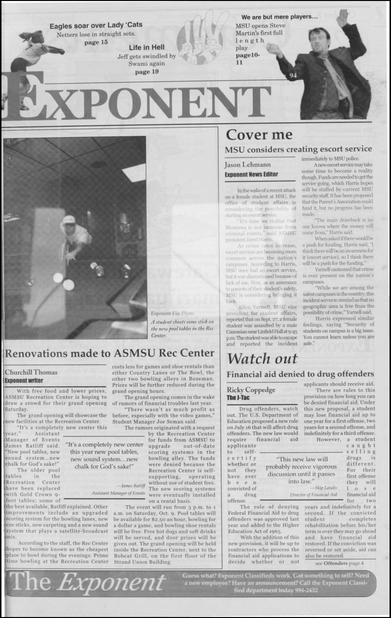 ASMSU Exponent, October 8, 1999