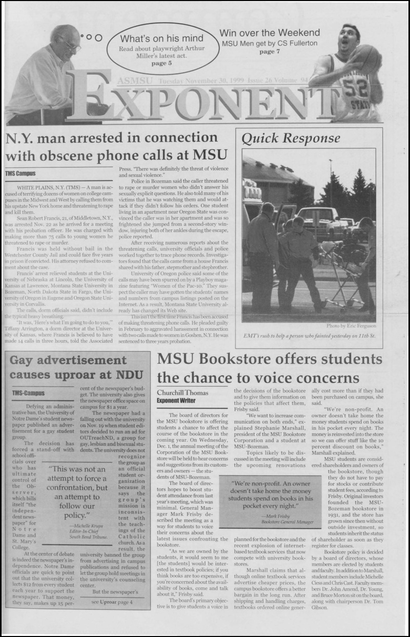 ASMSU Exponent, November 30, 1999