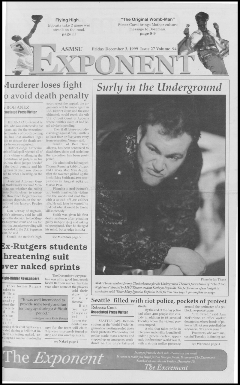 ASMSU Exponent, December 3, 1999