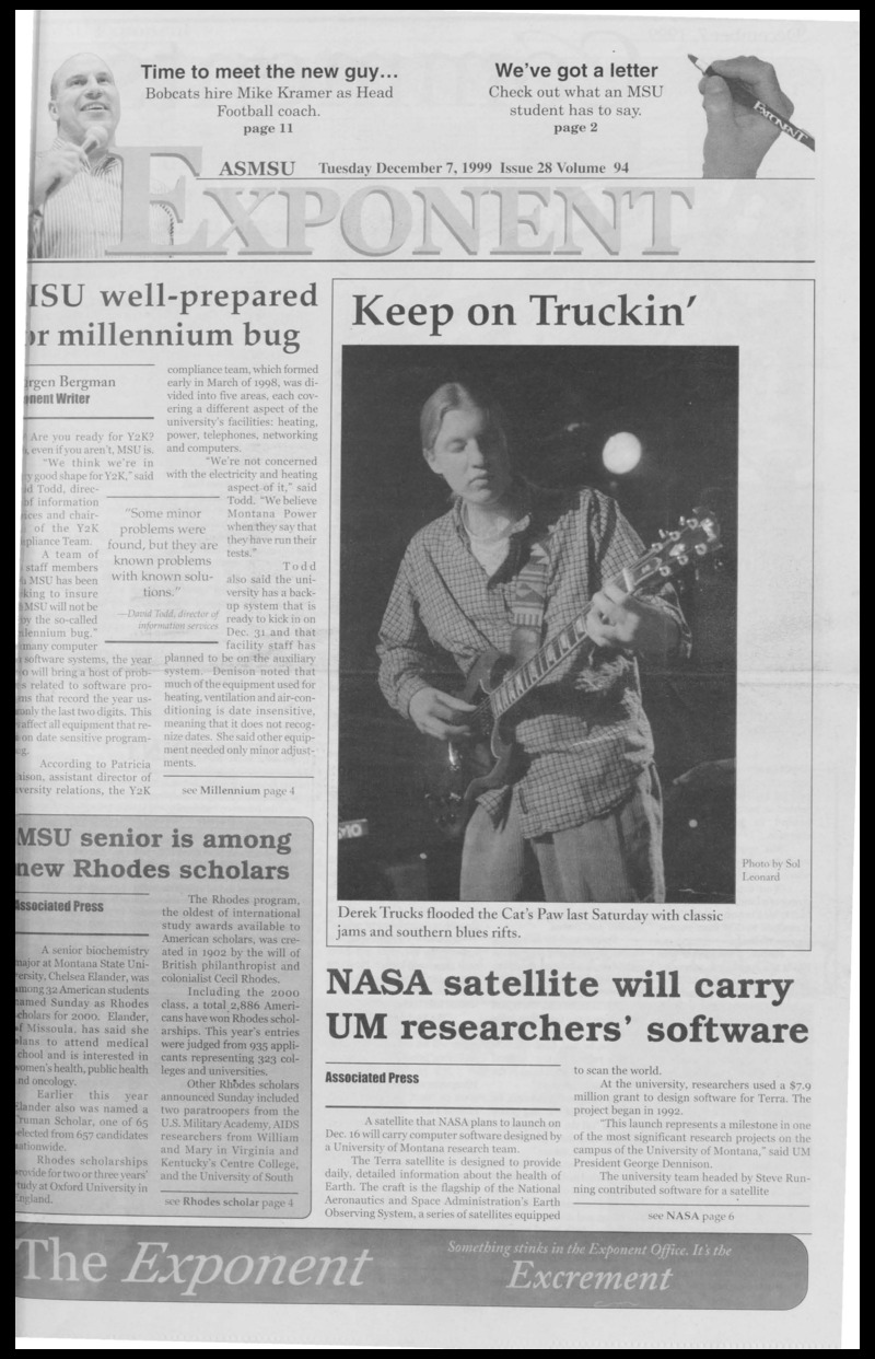 ASMSU Exponent, December 7, 1999