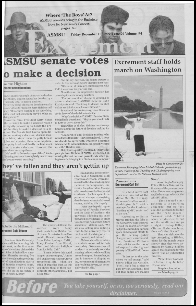 ASMSU Exponent, December 10, 1999