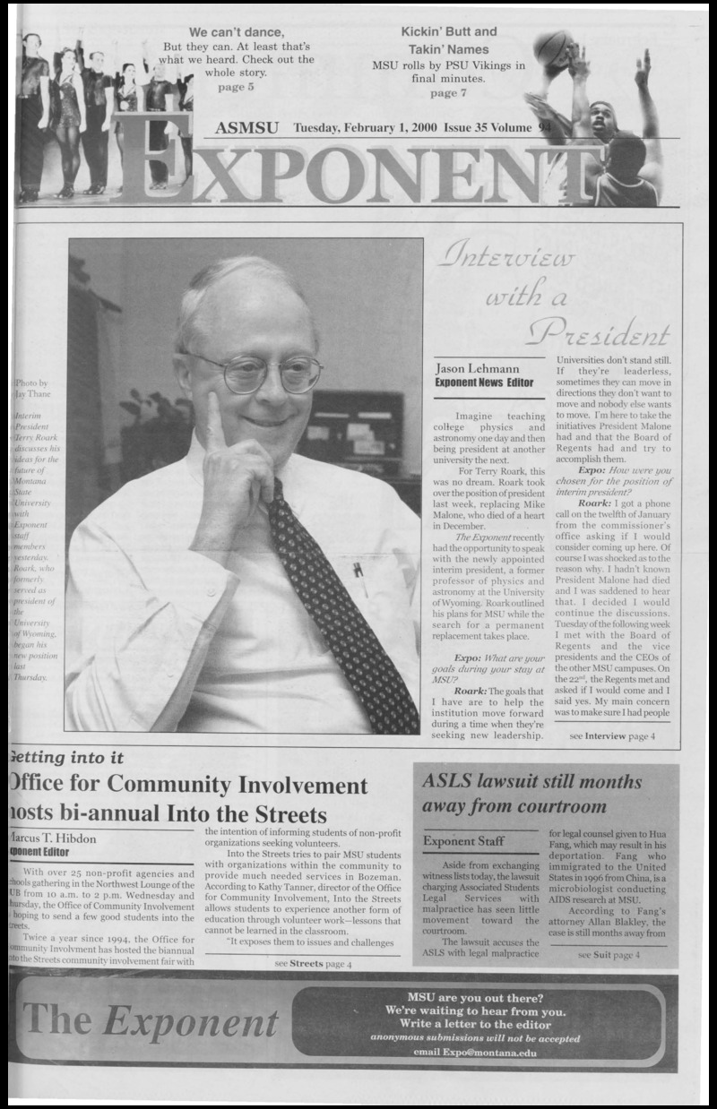ASMSU Exponent, February 1, 2000