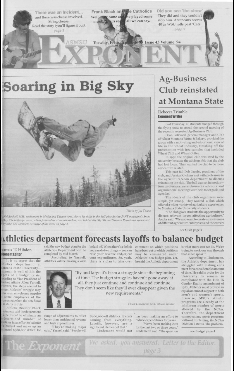 ASMSU Exponent, February 29, 2000