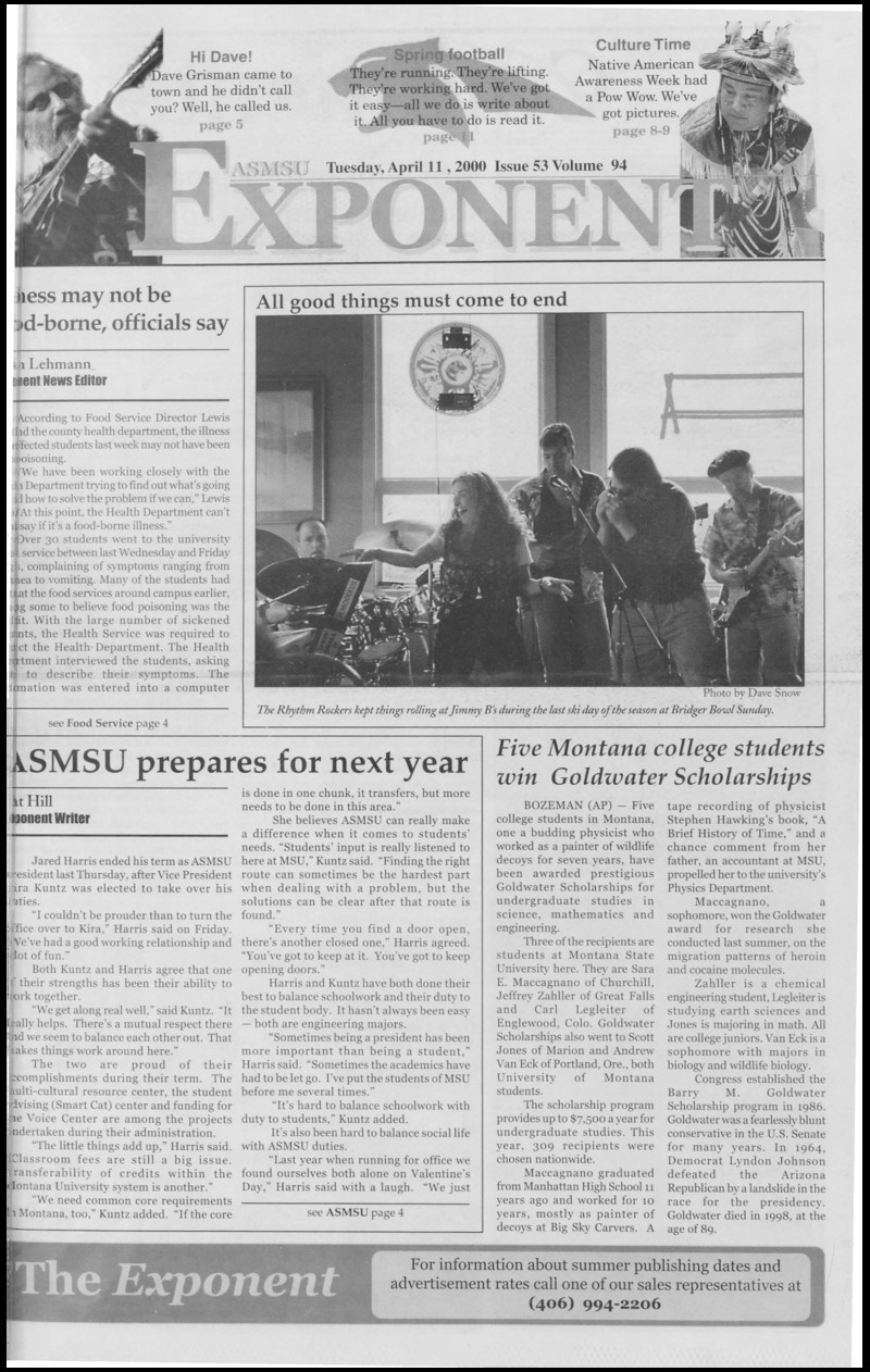 ASMSU Exponent, April 11, 2000