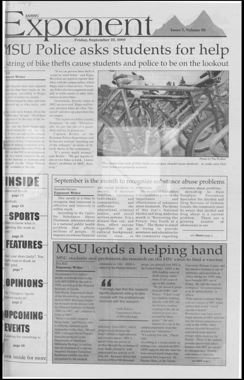 ASMSU Exponent, September 22, 2000