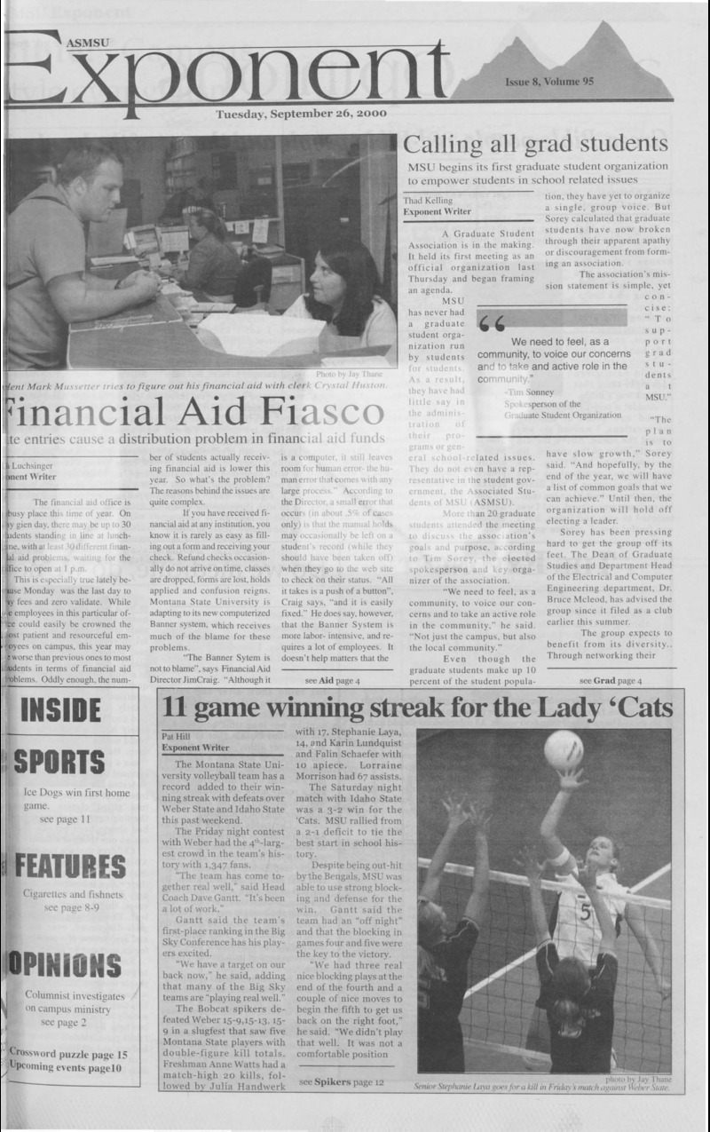 ASMSU Exponent, September 26, 2000