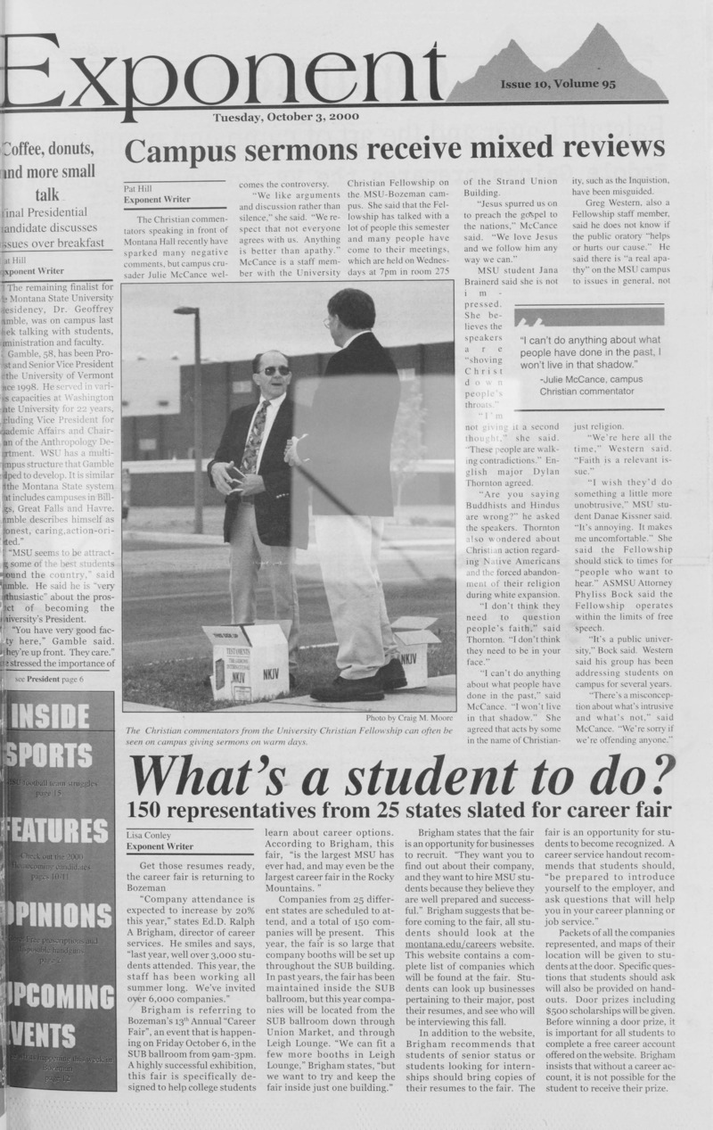 ASMSU Exponent, October 3, 2000
