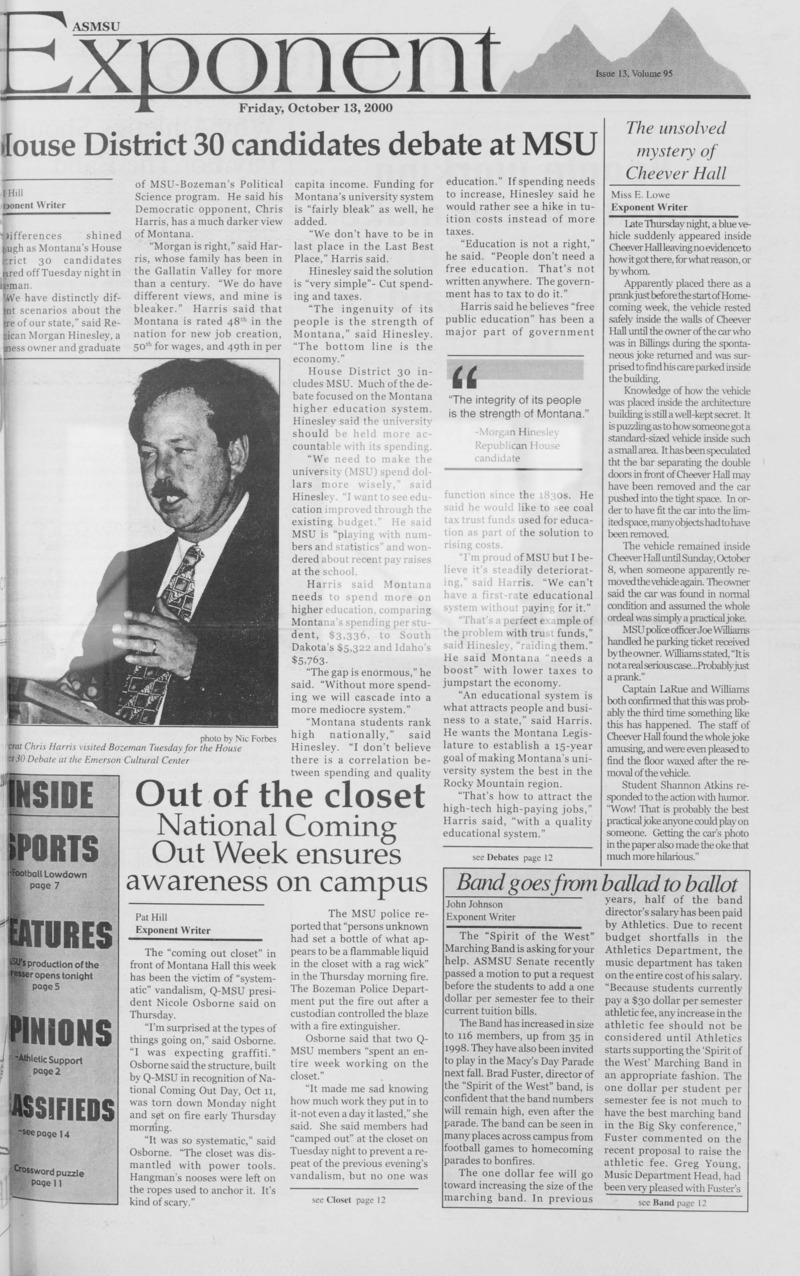 ASMSU Exponent, October 13, 2000