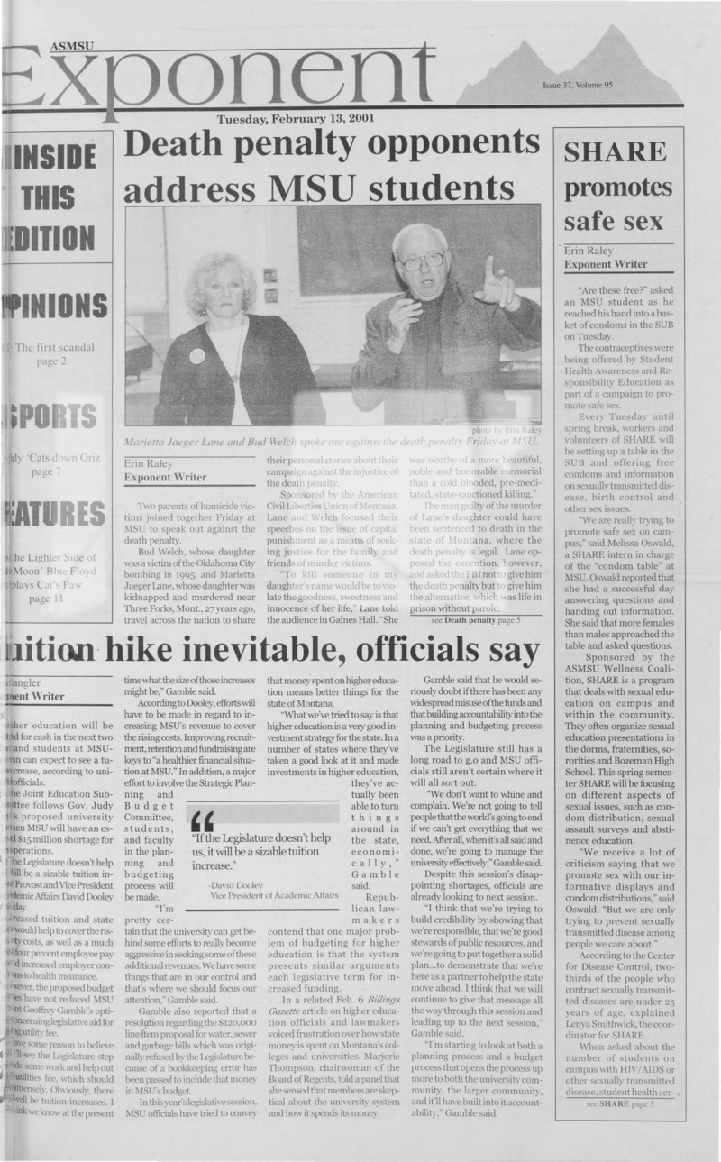 ASMSU Exponent, February 13, 2001