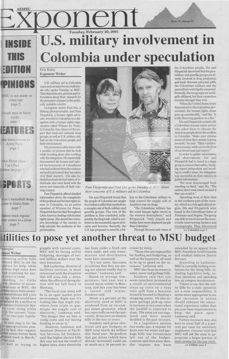 ASMSU Exponent, February 20, 2001