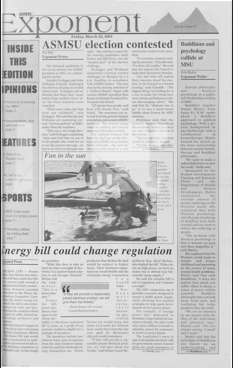ASMSU Exponent, March 23, 2001