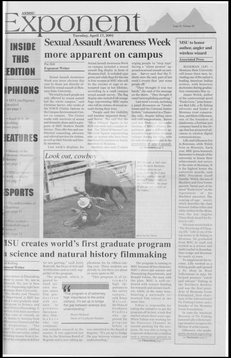 ASMSU Exponent, April 17, 2001