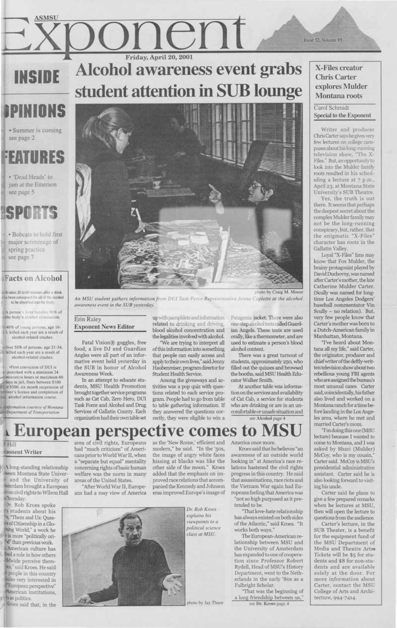 ASMSU Exponent, April 20, 2001