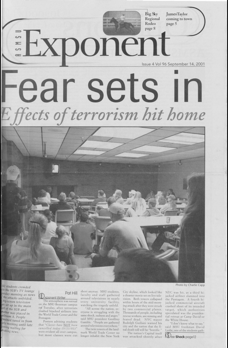 ASMSU Exponent, September 14, 2001