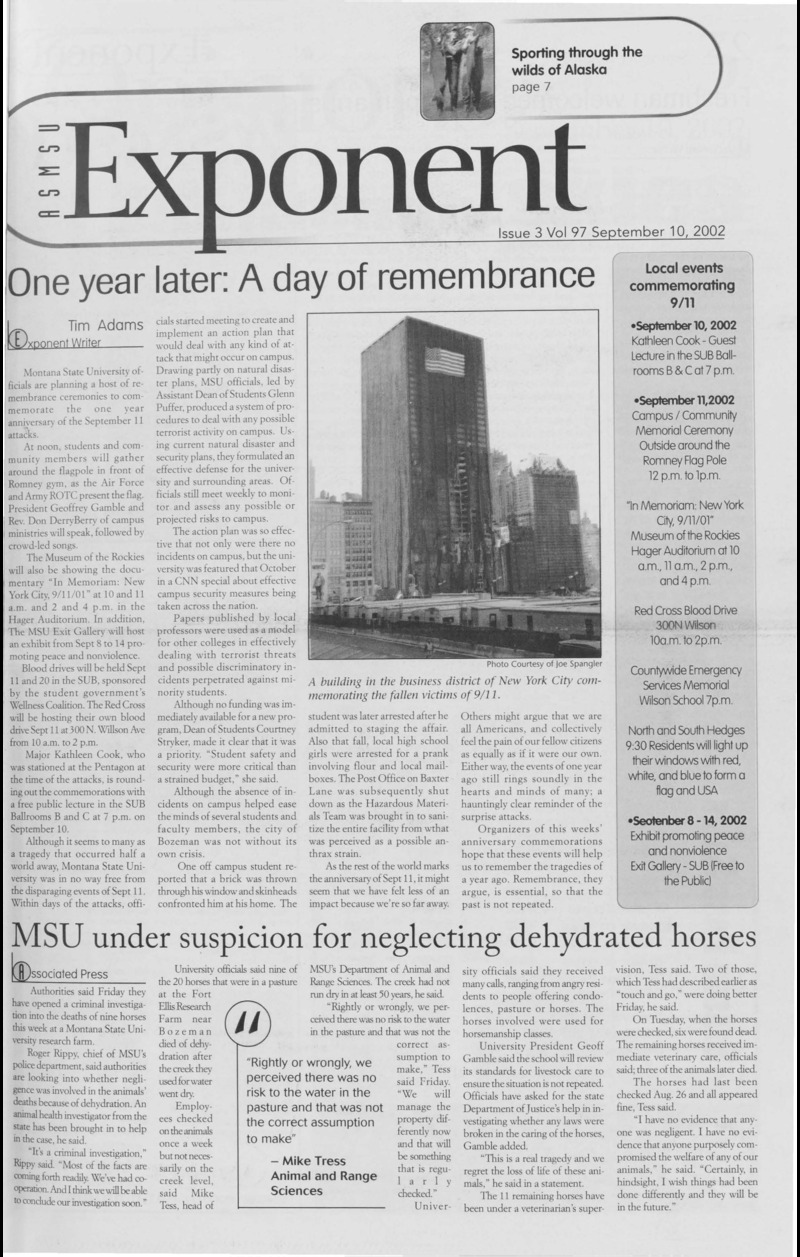 ASMSU Exponent, September 10, 2002