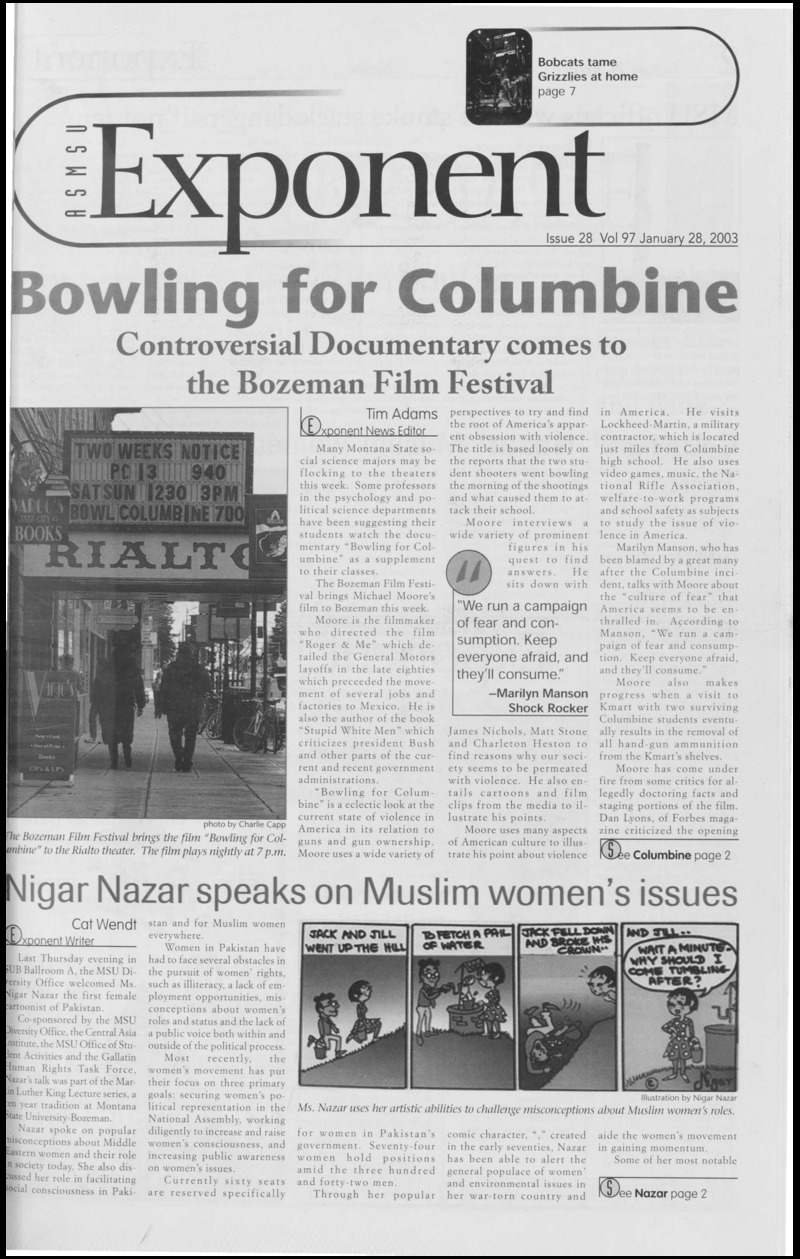 ASMSU Exponent, January 28, 2003