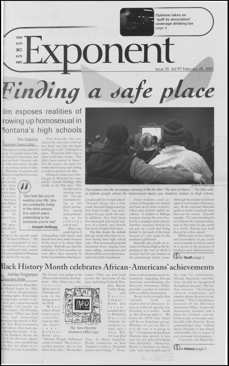 ASMSU Exponent, February 28, 2003