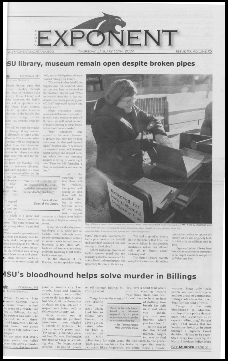 ASMSU Exponent, January 15, 2004