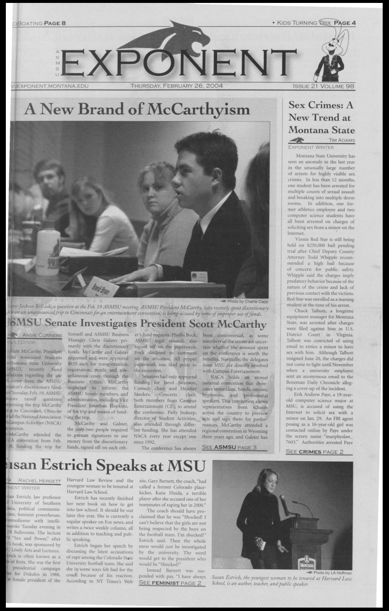 ASMSU Exponent, February 26, 2004