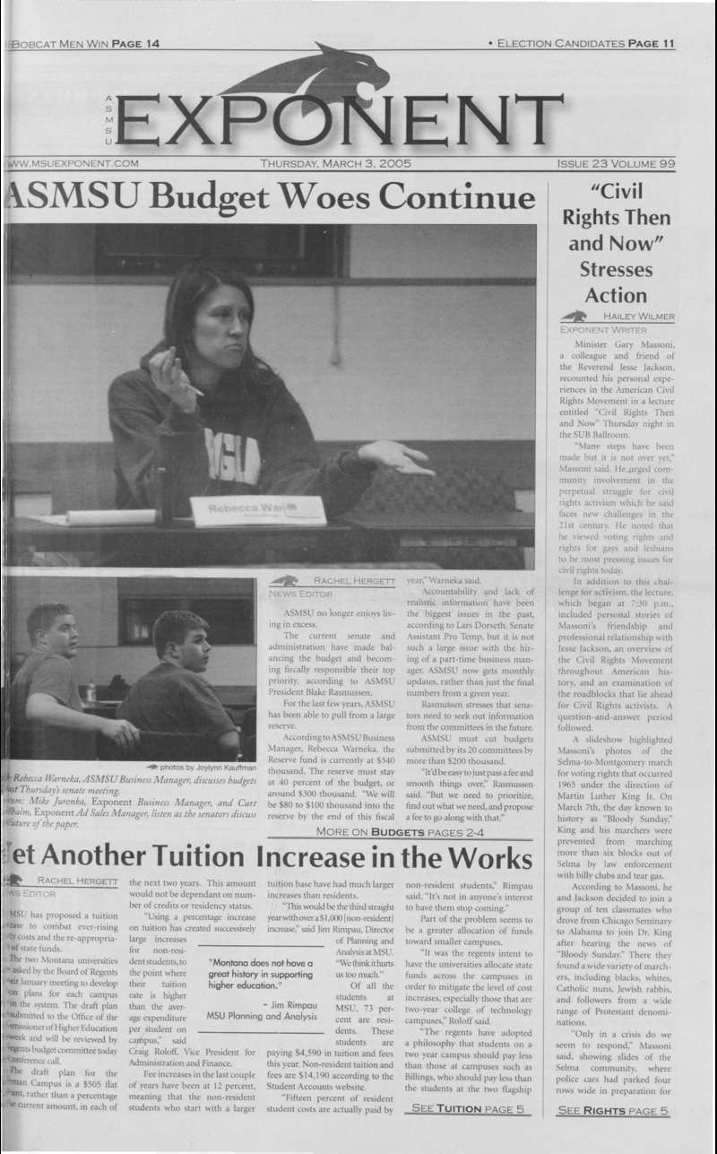 ASMSU Exponent, March 3, 2005