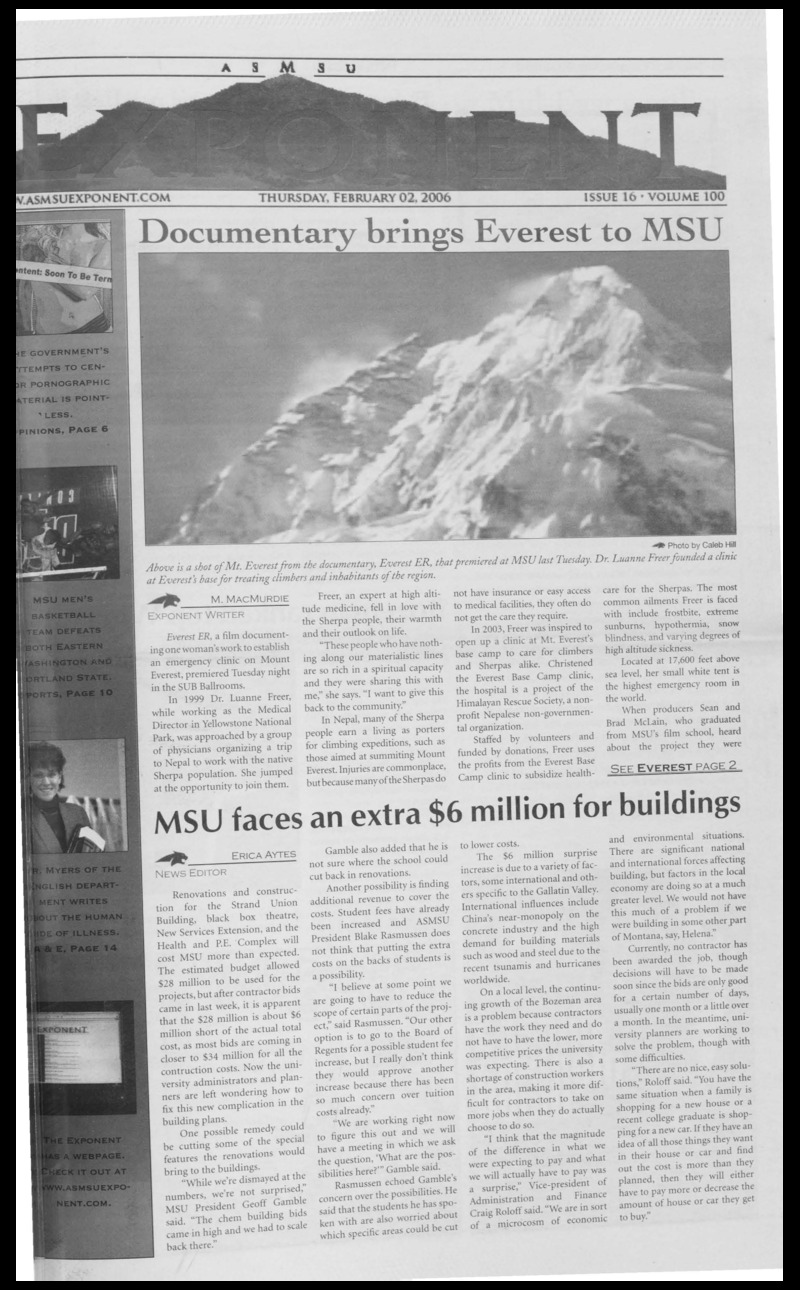 ASMSU Exponent, February 2, 2006