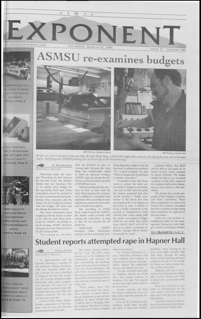 ASMSU Exponent, March 2, 2006