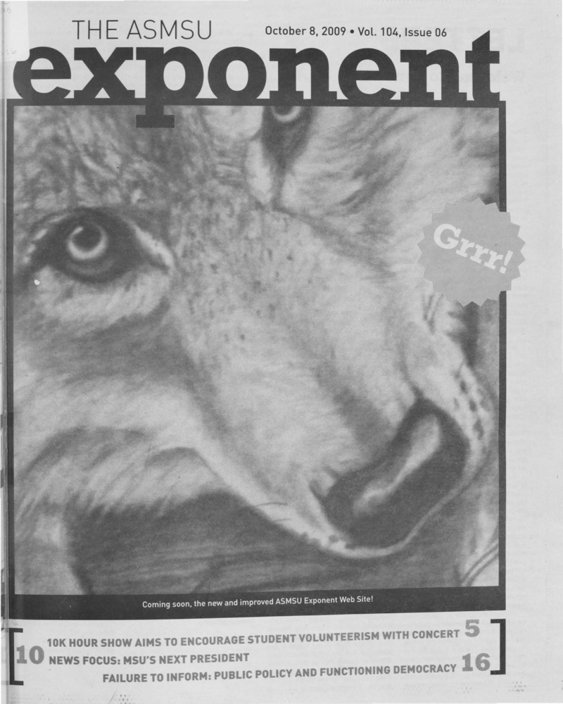ASMSU Exponent, October 8, 2009