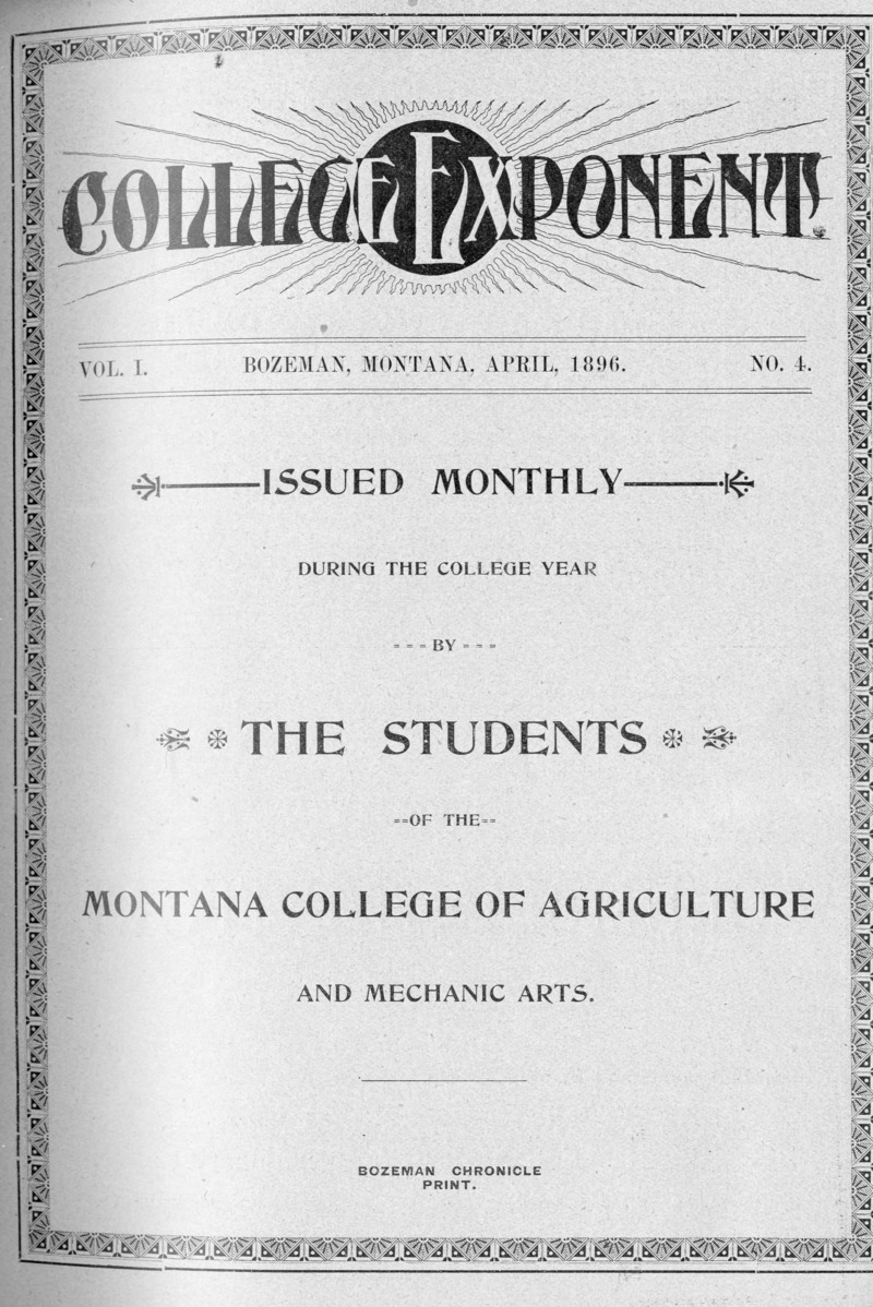 College Exponent, April, 1896