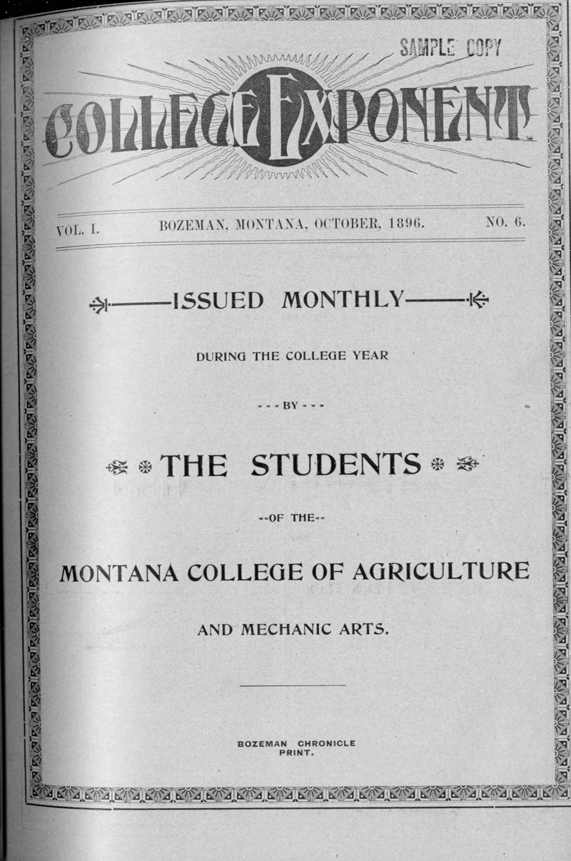 College Exponent, October, 1896