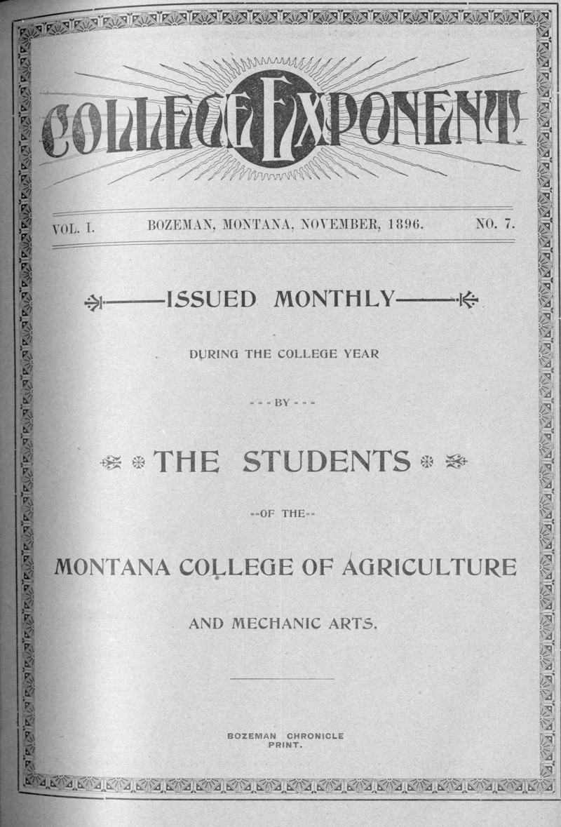College Exponent, November,1896