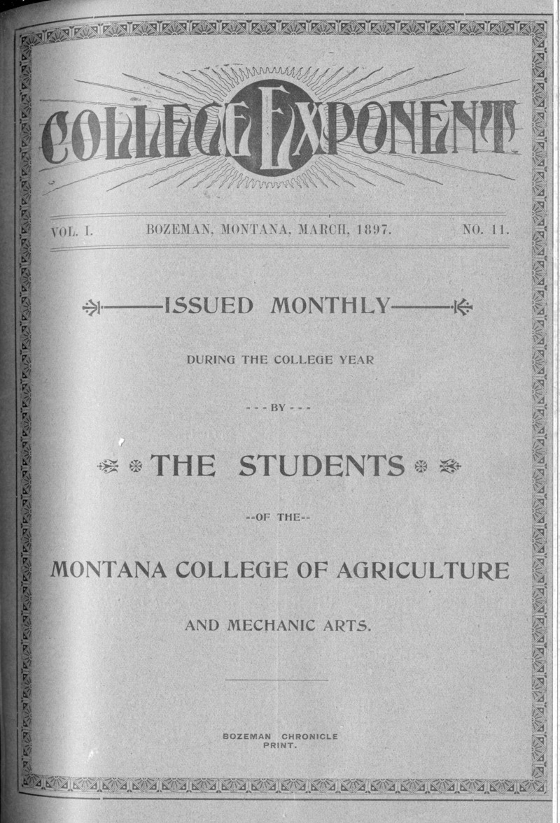 College Exponent, March, 1897